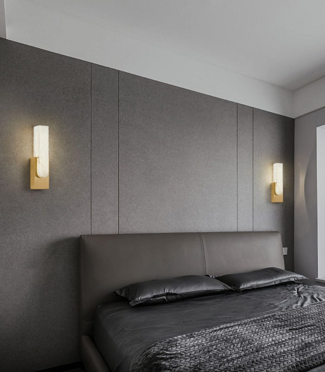 Hdc Alabaster Agatha Modern Gold Led Wall Light For Drawing Room - Tricolor