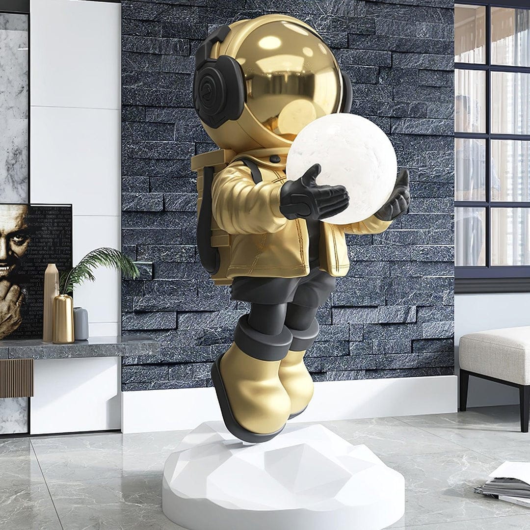 Hdc Modern Simple Vertical Astronaut Statue Figurine Modern Art Home Decor Sculpture Spaceman Resin Crafts Creative Indoor Floor Lamp
