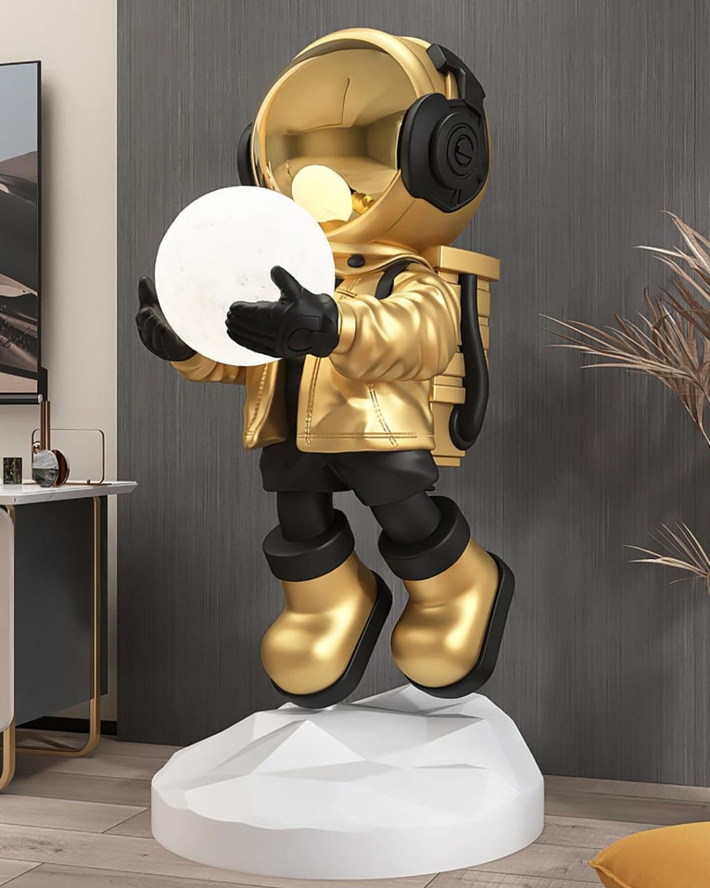Hdc Modern Simple Vertical Astronaut Statue Figurine Modern Art Home Decor Sculpture Spaceman Resin Crafts Creative Indoor Floor Lamp