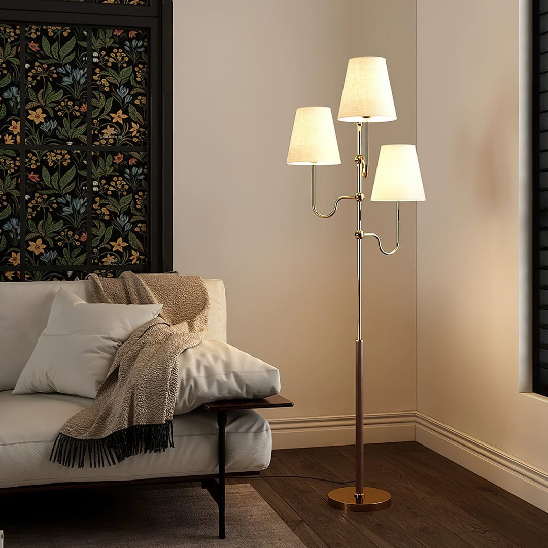 Hdc High Quality Nordic Minimalist Triple Shade Golden Floor Lamp