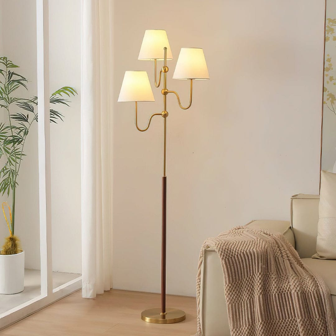 Hdc High Quality Nordic Minimalist Triple Shade Golden Floor Lamp