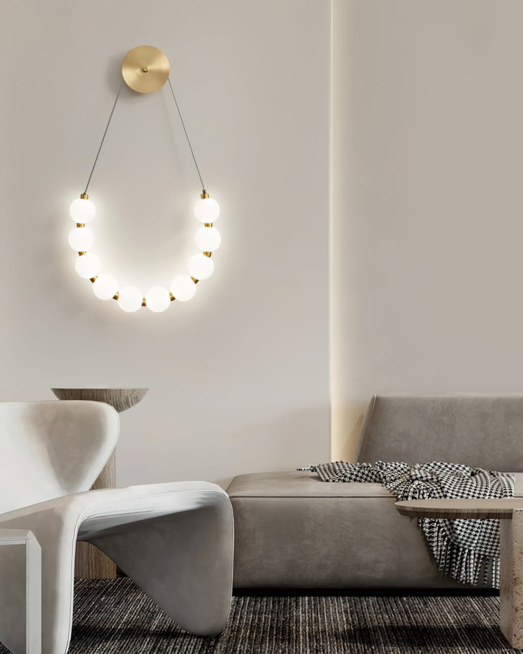 Hdc Contemporary Creative Iron Acrylic Beads LED Wall Lamp