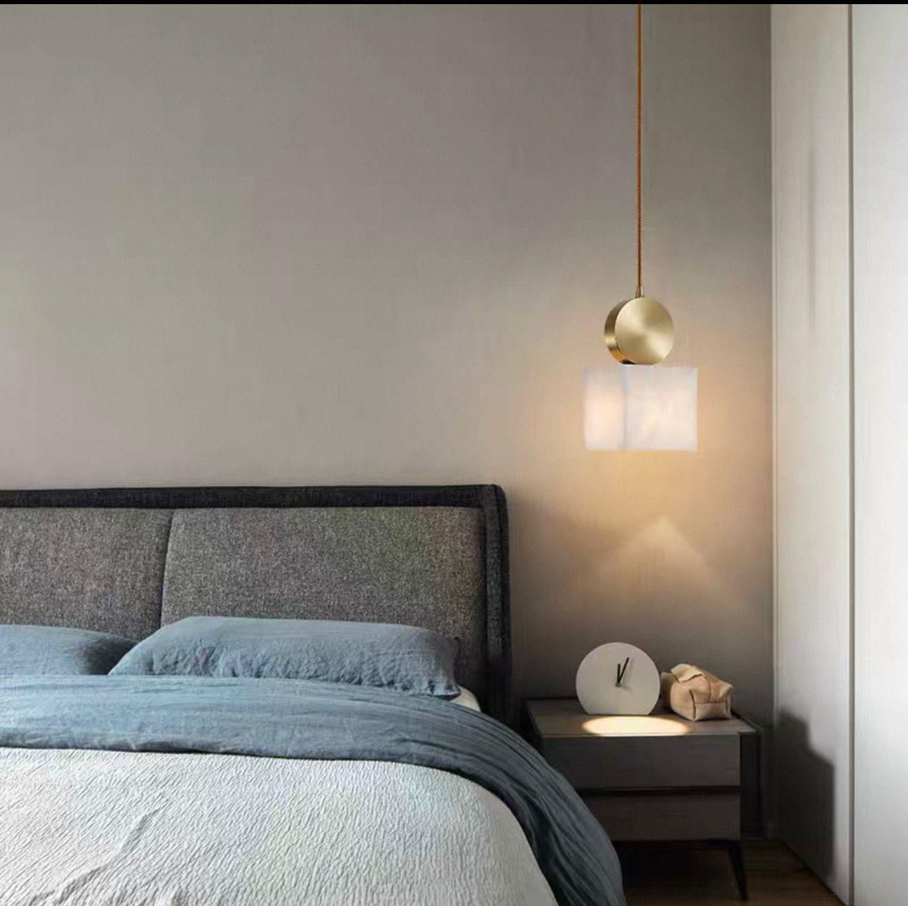 HDC Modern Marble Cube Pendant Light for Living & Dining Spaces