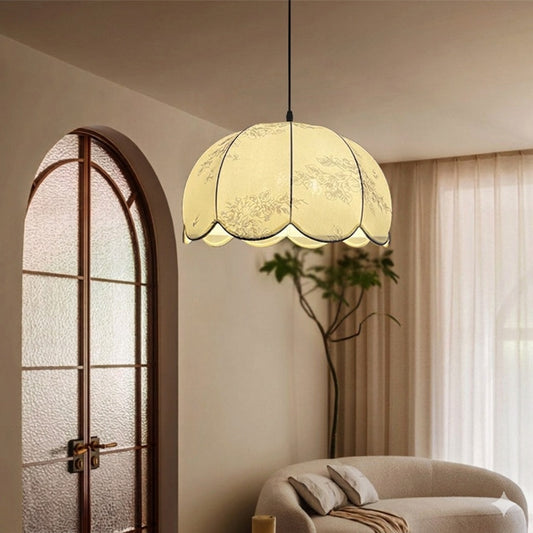 HDC Floral Fabric Shade Pendant Light for Elegant Interiors