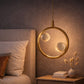 HDC Modern Round/Square/Triangle Travertine Brass LED Pendant Light for Bedroom, Living Room
