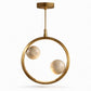 HDC Modern Round/Square/Triangle Travertine Brass LED Pendant Light for Bedroom, Living Room