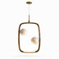 HDC Modern Round/Square/Triangle Travertine Brass LED Pendant Light for Bedroom, Living Room