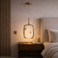 HDC Modern Round/Square/Triangle Travertine Brass LED Pendant Light for Bedroom, Living Room