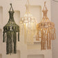 HDC Handcrafted Macrame Tassel Pendant Light for Bedroom, Living Room, Dining Area