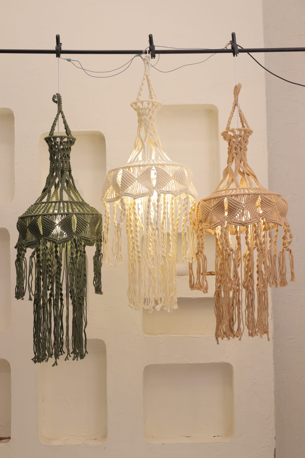 HDC Handcrafted Macrame Tassel Pendant Light for Bedroom, Living Room, Dining Area