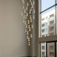 HDC 28 Lights Gold Acrylic Double Height Stair Chandelier