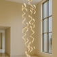 HDC 16 Lights Led Nordic Staircase Rose Gold Helix Rotating Double Height Stair Chandelier- Tricolor