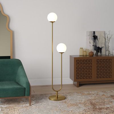 Hdc 2-Globe Modern Freestanding Lamp Living Room Floor Lamp