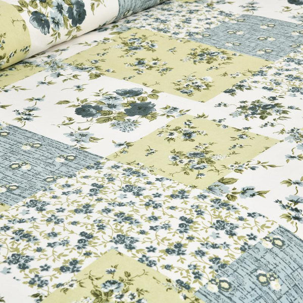 Hdc Floral Patch Print Cotton King Size Double Bed Sheet With 2 Pillow Cover For Bedroom, Home Decor