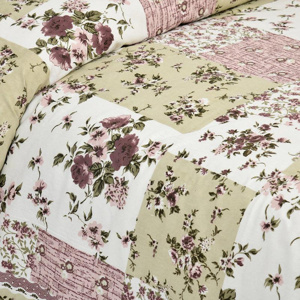 Hdc Floral Patch Print Cotton King Size Double Bed Sheet With 2 Pillow Cover For Bedroom, Home Decor