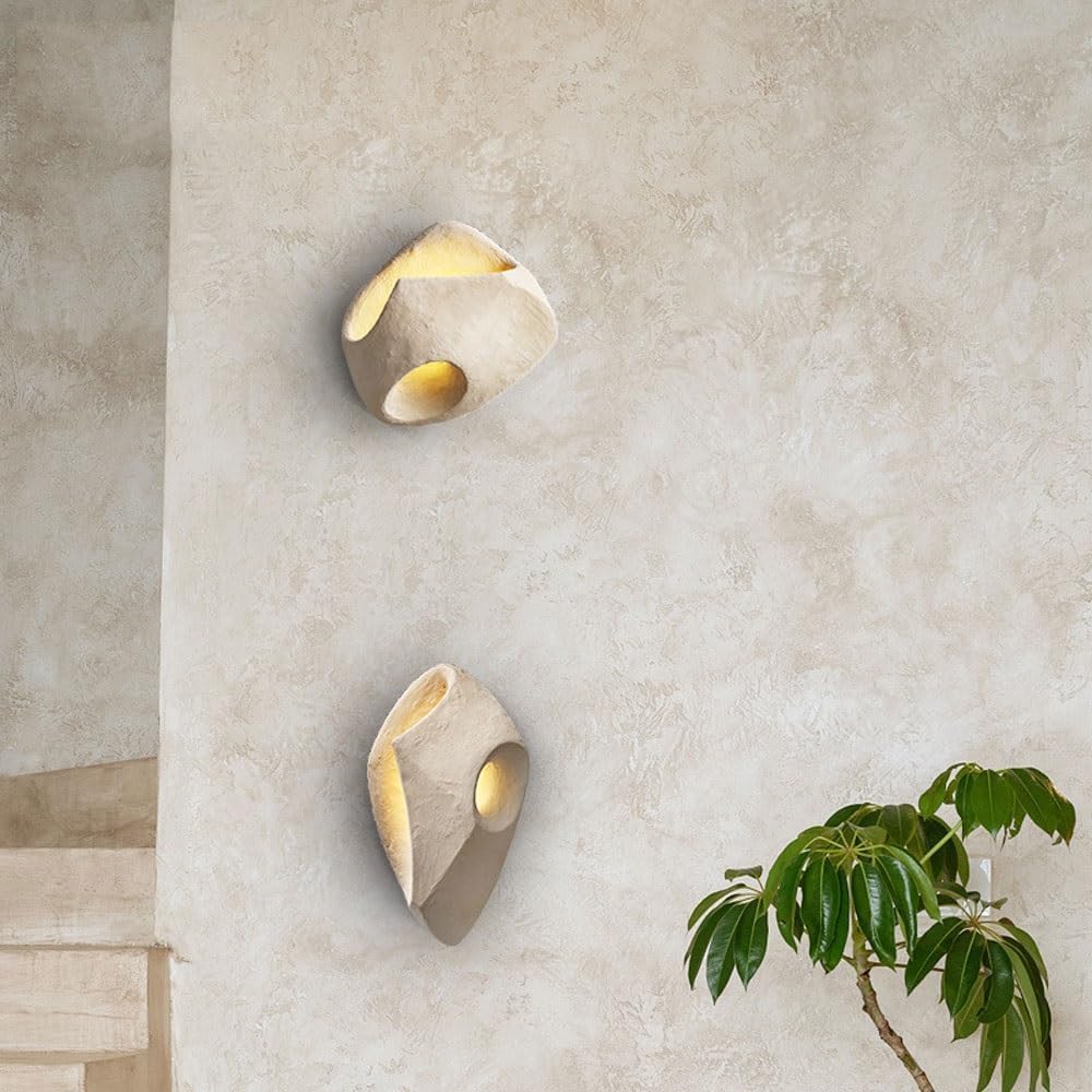 HDC Japanese Creative Cream Wabi-Sabi Micro Cement Wall Sconce For Bedside Living Room Aisle Staircase