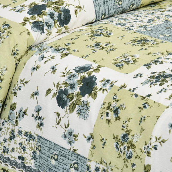 Hdc Floral Patch Print Cotton King Size Double Bed Sheet With 2 Pillow Cover For Bedroom, Home Decor