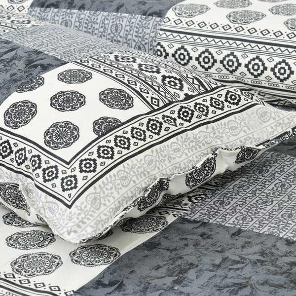 Hdc Floral Patch Print Cotton King Size Double Bed Sheet With 2 Pillow Cover For Bedroom, Home Decor