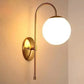 HDC Gold Finish 1 Head Frosted Glass Ball Light Wall Lamp For Living Room