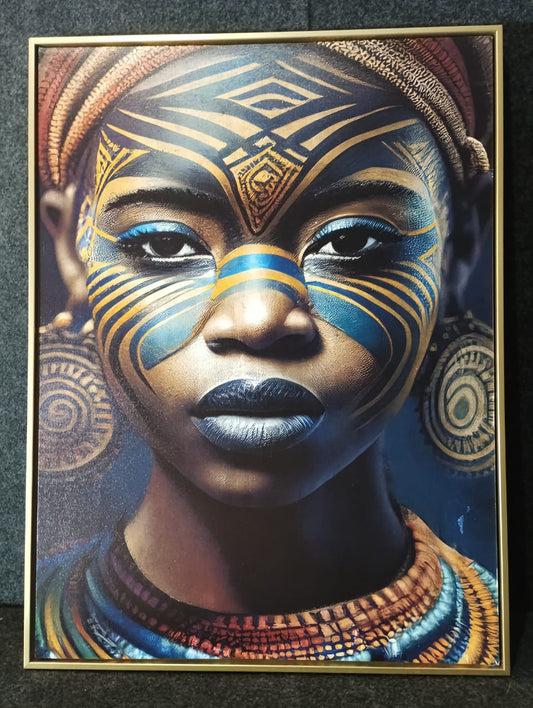 Hdc Modern Wall Art Depicting an Indigenous Girl With its Cultural Ornaments Canvas Wall Art