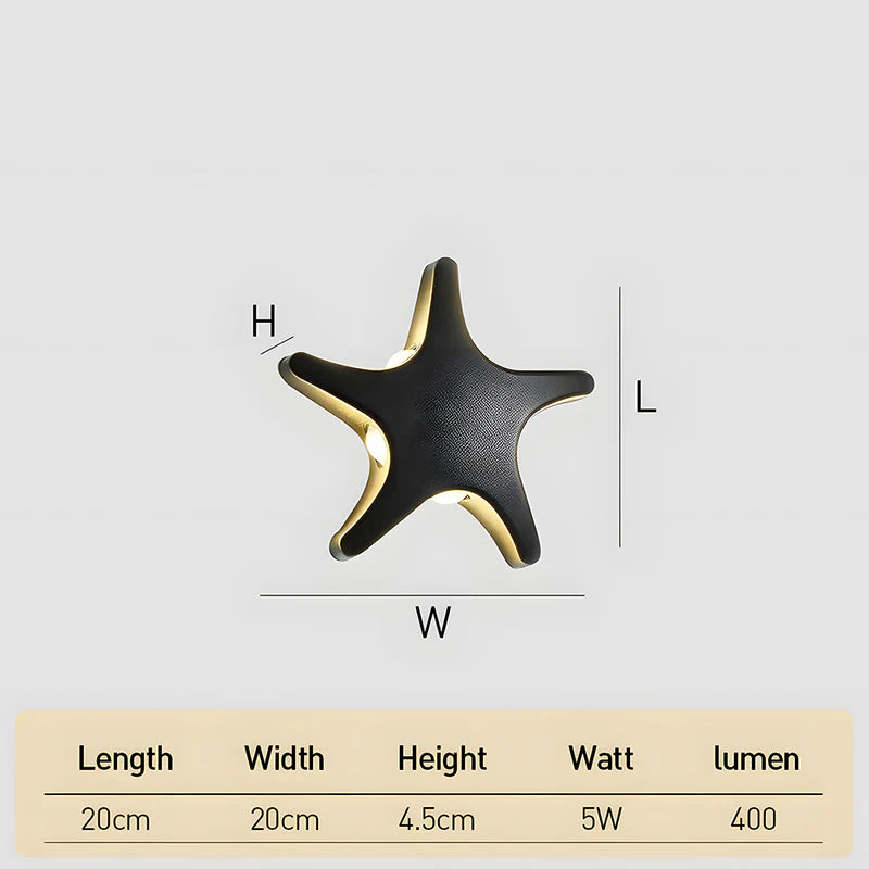 HDC Luxury Black Star Shape Outdoor Wall Light