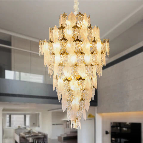 HDC 2000mm Luxury Modern Crystal Double Height Chandelier For Staircase