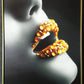 Hdc Golden Makeup Woman Lips with Gems Portraits Aesthetic Wall Art Poster for Living Room, Home & Wall Decor