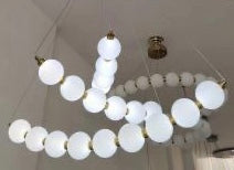 HDC 3 Layer (9+6+4)  Nordic Simple Pearl Necklace Spherical Glass Chandelier