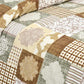Hdc Floral Patch Print Cotton King Size Double Bed Sheet With 2 Pillow Cover For Bedroom, Home Decor