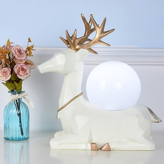 Hdc Modern Simulation Deer Decor Table Lamp Living Room Resin Decoration Desk Lamp
