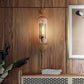 HDC Gold Long Clear Glass Wall Light Copper Metal