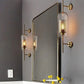 HDC Gold Long Clear Glass Wall Light Copper Metal