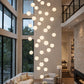 HDC 22 Lights Luxury Multi-Drop Moon Ball LED Chandelier for Staircase & Double Height Ceiling