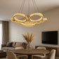 HDC 3 Ring Crystal Ring Modern LED Chandelier For Dining, Living Room- Tricolor