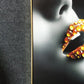 Hdc Golden Makeup Woman Lips with Gems Portraits Aesthetic Wall Art Poster for Living Room, Home & Wall Decor - HDC Lights