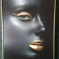 Hdc Sexy Gold Lip Black Woman Figure Canvas Painting Wall Art Posters for Living Room Home Wall Decor