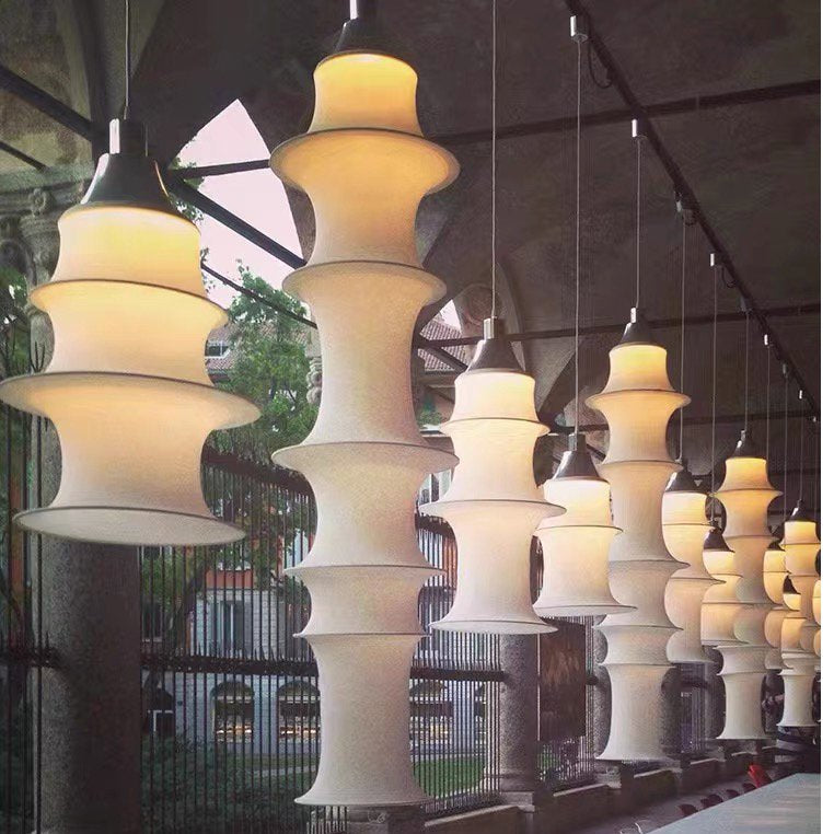 HDC Luxe Fabric Sculpture Washable Fabric Designer Hanging Light For Living Room, Restaurants