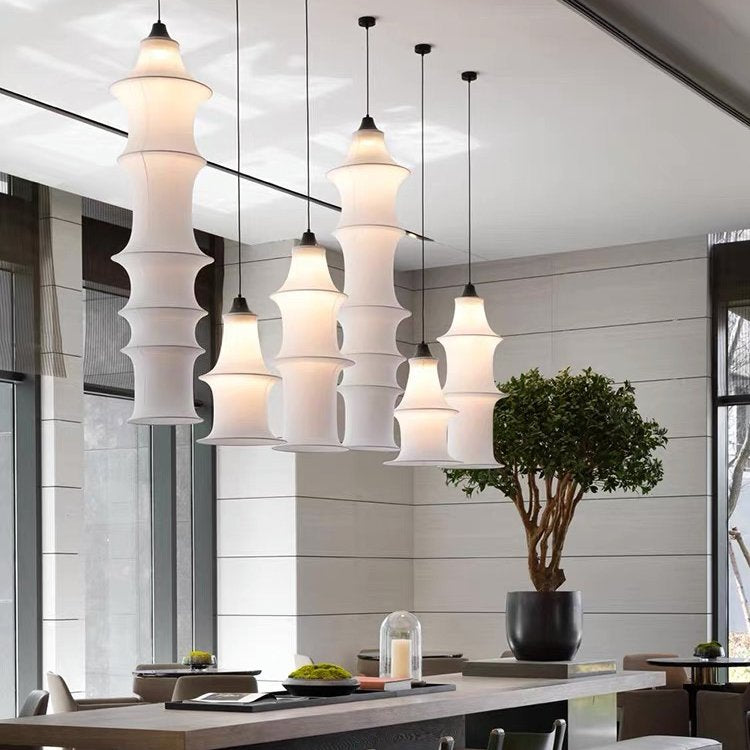 HDC Luxe Fabric Sculpture Washable Fabric Designer Hanging Light For Living Room, Restaurants