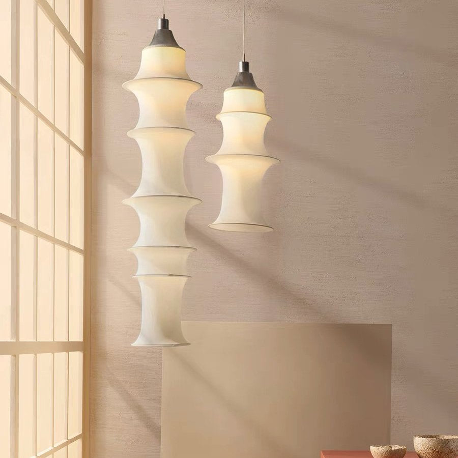 HDC Luxe Fabric Sculpture Washable Fabric Designer Hanging Light For Living Room, Restaurants