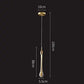 HDC Led 1 Light Gold Crystal Long Pendant Ceiling Lamp Light Fixture - Tricolor