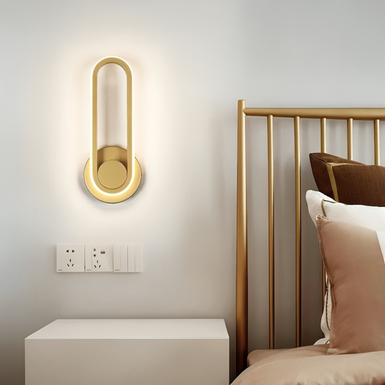 Hdc Gold/Black Oval Shape 360 Lighting Adjustable LED Wall Sconce