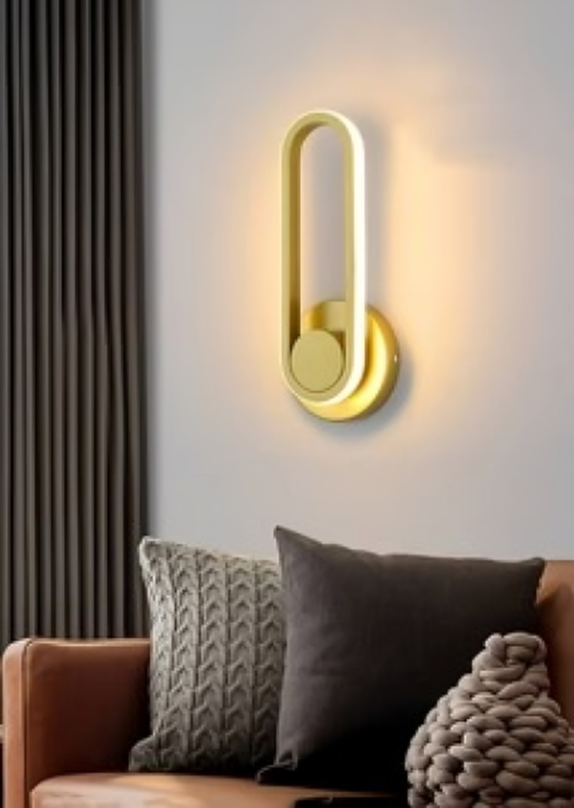 Hdc Gold/Black Oval Shape 360 Lighting Adjustable LED Wall Sconce