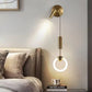 Hdc Modern Ring Gold Led Wall Lamp With Spot For Bedside - Tricolor