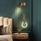 Hdc Modern Ring Gold Led Wall Lamp With Spot For Bedside - Tricolor