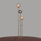 Hdc 3 Light Metal Amber And Smoke Glass Standing Floor Lamp
