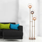Hdc 3 Light Metal Amber And Smoke Glass Standing Floor Lamp