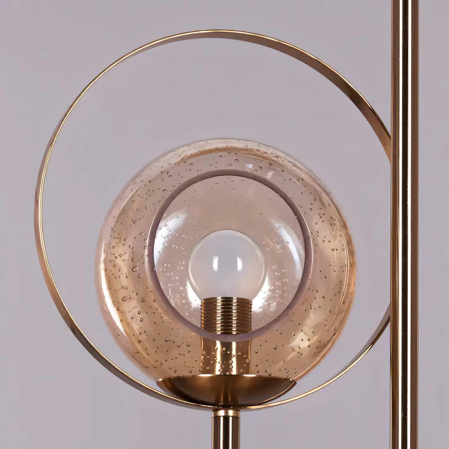 Hdc 3 Light Metal Amber And Smoke Glass Standing Floor Lamp