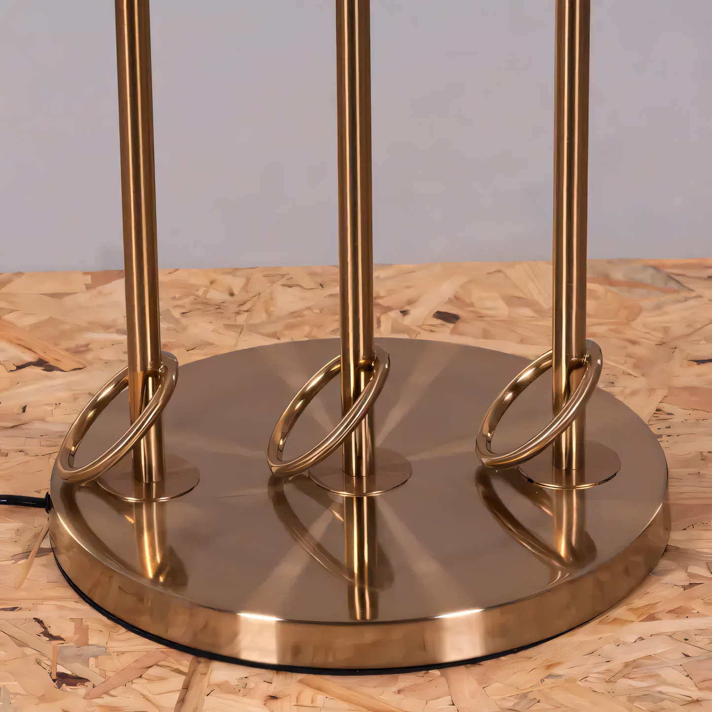 Hdc 3 Light Metal Amber And Smoke Glass Standing Floor Lamp