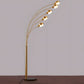 Hdc 5-Branch Metal Frame in Matte Gold Finish with Marble Base Floor Lamp
