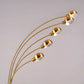 Hdc 5-Branch Metal Frame in Matte Gold Finish with Marble Base Floor Lamp